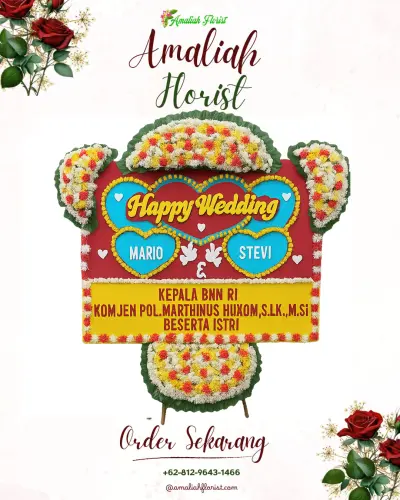 Karangan Papan Bunga Pernikahan di Wiru